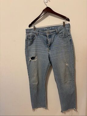 Old Navy Light Blue Boyfriend Distressed Jeans